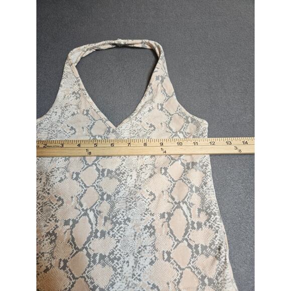 AMERICAN EAGLE HALTER TOP EXTRA SMALL GRAY PINK WHITE SNAKE SKIN PRINTED TANK - Picture 4 of 7